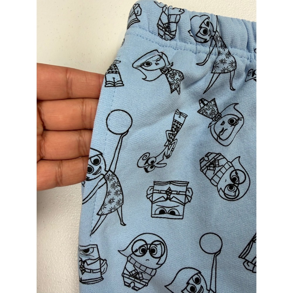 Disney Pixar Inside Out 2 Sweat Shorts Womens Large Blue Fleece Lounge Pockets - Picture 6 of 8
